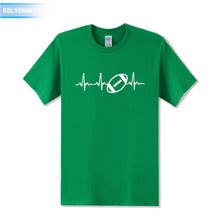 Load image into Gallery viewer, 2018 New Funny Heartbeat Of American Footballer Printed T Shirt Short Sleeve O-Neck Cotton Casual T-Shirt Men's Tshirts TO-16
