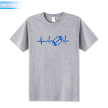 Load image into Gallery viewer, 2018 New Funny Heartbeat Of American Footballer Printed T Shirt Short Sleeve O-Neck Cotton Casual T-Shirt Men's Tshirts TO-16
