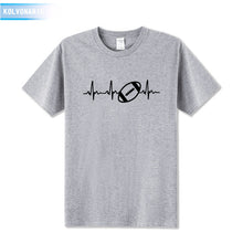 Load image into Gallery viewer, 2018 New Funny Heartbeat Of American Footballer Printed T Shirt Short Sleeve O-Neck Cotton Casual T-Shirt Men's Tshirts TO-16
