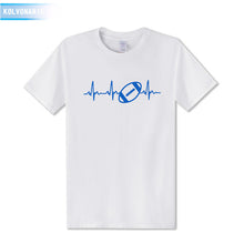 Load image into Gallery viewer, 2018 New Funny Heartbeat Of American Footballer Printed T Shirt Short Sleeve O-Neck Cotton Casual T-Shirt Men's Tshirts TO-16
