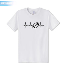 Load image into Gallery viewer, 2018 New Funny Heartbeat Of American Footballer Printed T Shirt Short Sleeve O-Neck Cotton Casual T-Shirt Men's Tshirts TO-16
