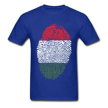 Load image into Gallery viewer, Fashion Hungary Flag Fingerprint T-shirt Men T Shirt Striped Tshirt Hip Hop Tops Cotton Tees Short Sleeve Clothing Summer
