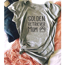 Load image into Gallery viewer, Golden Retriever Mom Letters Printed Women O-Neck Casual Cotton Funny Dog Moms Animal aesthetic Lover slogan T-Shirt tee tops
