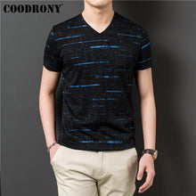 Load image into Gallery viewer, COODRONY T Shirt Men Streetwear Striped V-Neck Tshirt Short Sleeve T-Shirt Men Clothes 2019 Summer Cotton Tee Shirt Homme S95132
