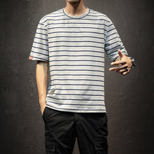 Load image into Gallery viewer, 2019 harajuku Striped shirt japanese streetwear modis tshirt men slim tee shirt white Top&amp;Tee hombre large size 5XL male
